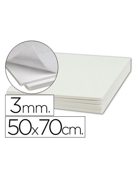 Carton pluma liderpapel blanco adhesivo 1 cara 50x70 cm espesor 3 mm
