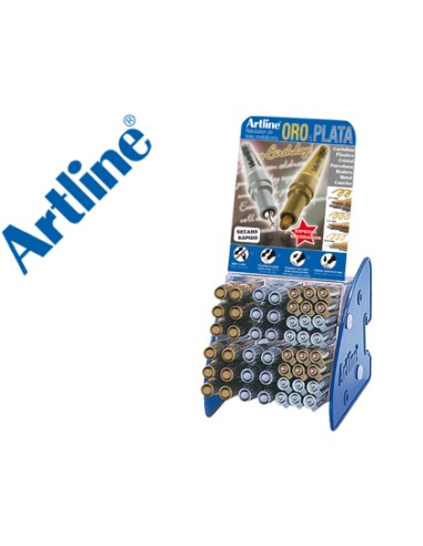 Rotulador artline marcador permanente tinta metalica gama oro y plata ek 900 999 expositor de 48 unidades