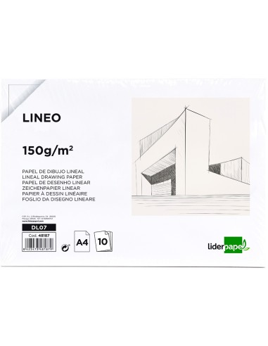 Papel dibujo liderpapel 210x297mm 150g m2 sin recuadro pack de 10 hojas