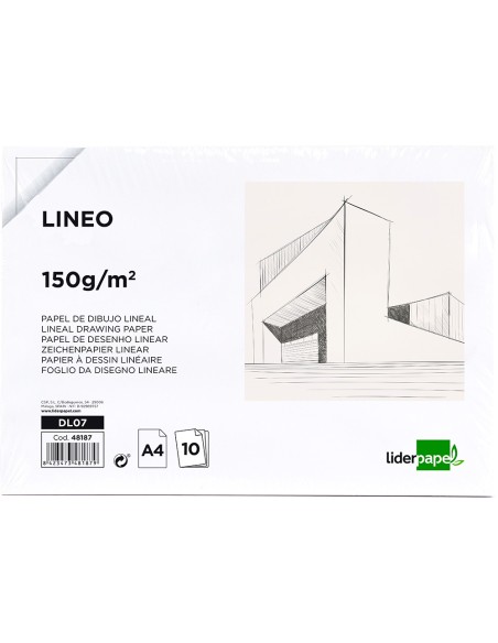 Papel dibujo liderpapel 210x297mm 150g m2 sin recuadro pack de 10 hojas Papel dibujo liderpapel 210x297mm 150g m2 sin recuadro pack de 10 hojas