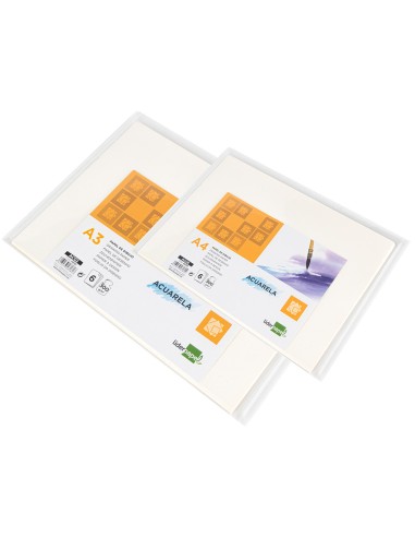 Papel dibujo liderpapel 210x297mm 300g m2 acuarela pack de 6 hojas