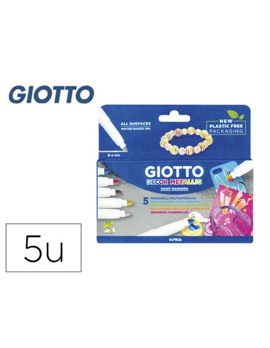 Rotulador giotto decor metal caja de 5 rotuladores