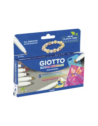 Rotulador giotto decor metal caja de 5 rotuladores