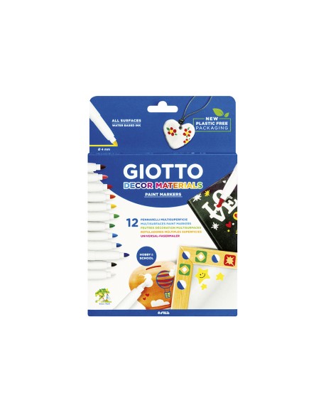 Rotulador giotto decor materials caja de 12 colores surtidos