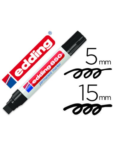 Rotulador edding marcador permanente 850 negro punta biselada 5 15 mm recargable