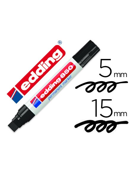 Rotulador edding marcador permanente 850 negro punta biselada 5 15 mm recargable