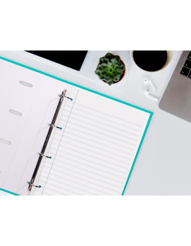 Recambio liderpapel a4 100 hojas 100g m2 pauta 5ª 25mm con margen 4 taladros