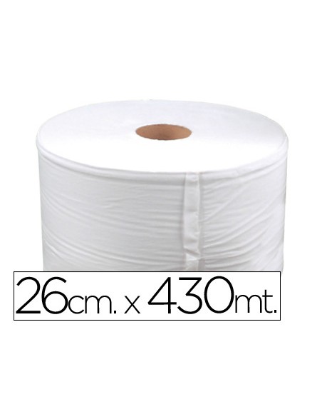 Papel secamanos industrial 26 cms de ancho x 400 mts aprox diametro 335 cm para el dispensador 46826 Papel secamanos industrial 26 cms de ancho x 400 mts aprox diametro 335 cm para el dispensador 46826