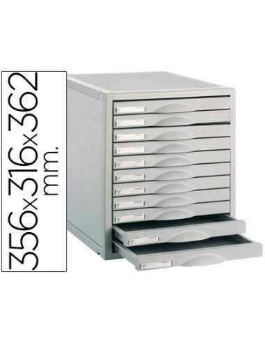 Fichero cajones de sobremesa 8211c 356x316x362 mm 11 cajones color gris