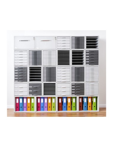 Fichero cajones de sobremesa 8409c 356x316x303 mm 9 cajones color gris