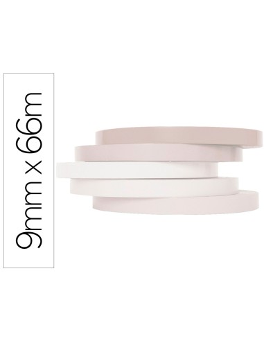 Cinta adhesiva q connect 66m x 9mm blanca para cerrar bolsas