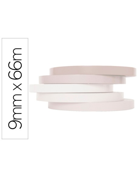 Cinta adhesiva q connect 66m x 9mm blanca para cerrar bolsas