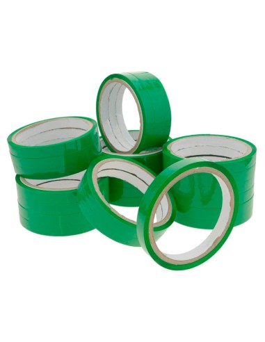 Cinta adhesiva q connect 66m x 9mm verde para cerrar bolsas