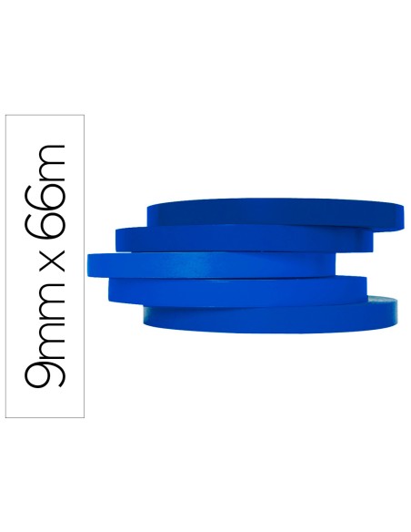 Cinta adhesiva q connect 66m x 9mm azul para cerrar bolsas