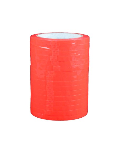 Cinta adhesiva q connect 66m x 9mm roja para cerrar bolsas