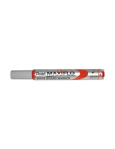 Rotulador maxiflo pentel para pizarra blanca color rojo