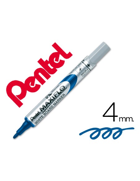 Rotulador maxiflo pentel para pizarra blanca color azul