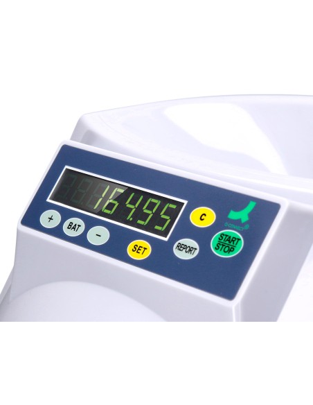 Contador y clasificador de mon edas q connect suma resta y totaliza 216 monedas minuto