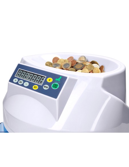 Contador y clasificador de mon edas q connect suma resta y totaliza 216 monedas minuto