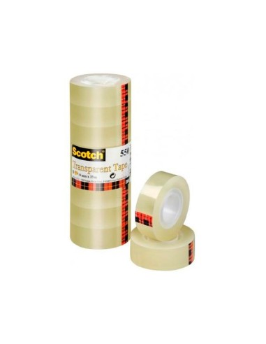 Cinta adhesiva scotch acordeon 550 33 mt x 19 mm pack de 8 unidades