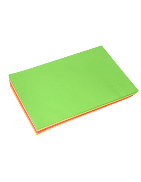 Papel color liderpapel a4 75gr neon 4 colores surtidos paquete de 100 hojas
