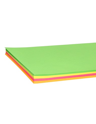 Papel color liderpapel a4 75gr neon 4 colores surtidos paquete de 100 hojas