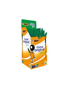 Boligrafo bic cristal punta fina verde