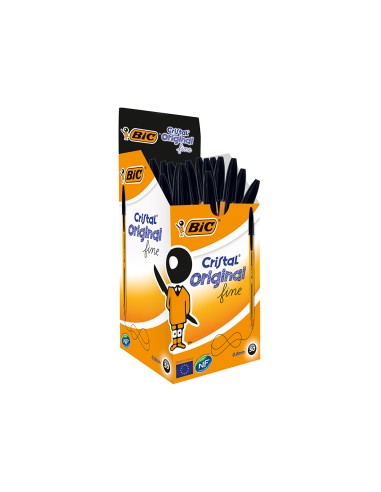 Boligrafo bic cristal punta fina negro