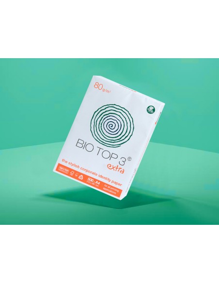 Papel fotocopiadora biotop 80g extra ecologico din a4 paquete de 500 hojas