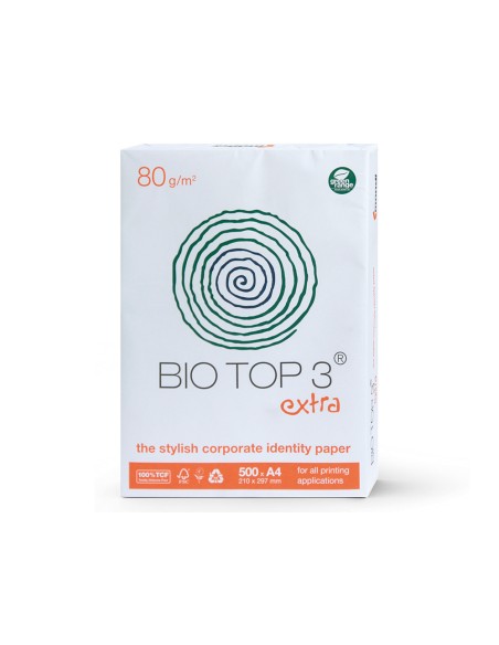 Papel fotocopiadora biotop 80g extra ecologico din a4 paquete de 500 hojas