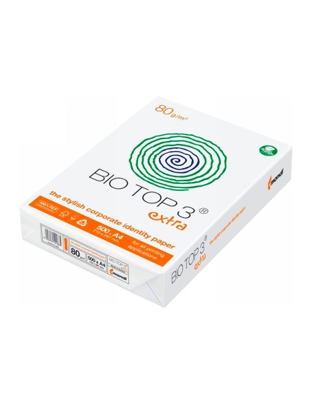 Papel fotocopiadora biotop 80g extra ecologico din a4 paquete de 500 hojas