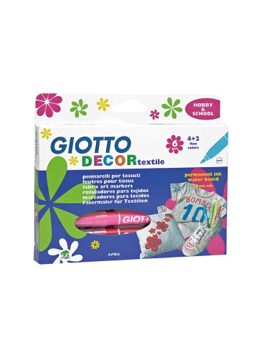 Rotulador giotto decor textile para camisetas 6 colores