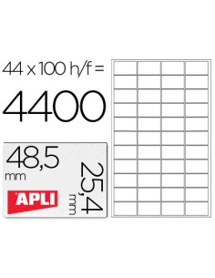 Etiqueta adhesiva apli 1285 tamano 485x254 mm para fotocopiadora laser ink jet caja con 100 hojas din a4