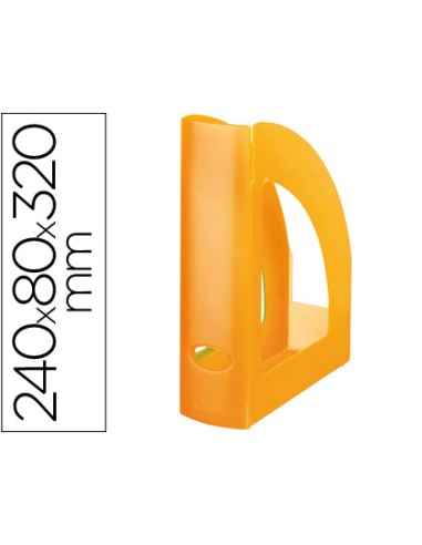 Revistero plastico q connect naranja translucido