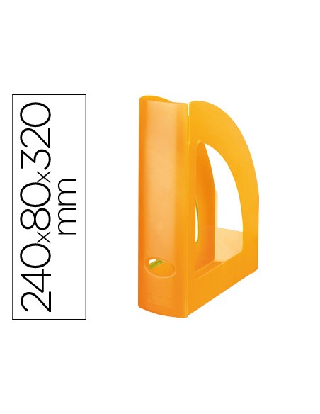 Revistero plastico q connect naranja translucido