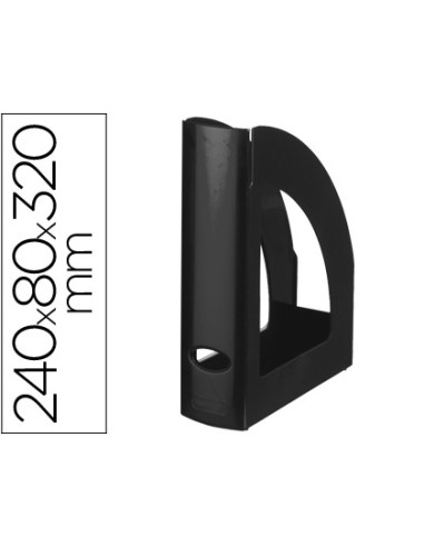 Revistero plastico q connect negro opaco 100 reciclado