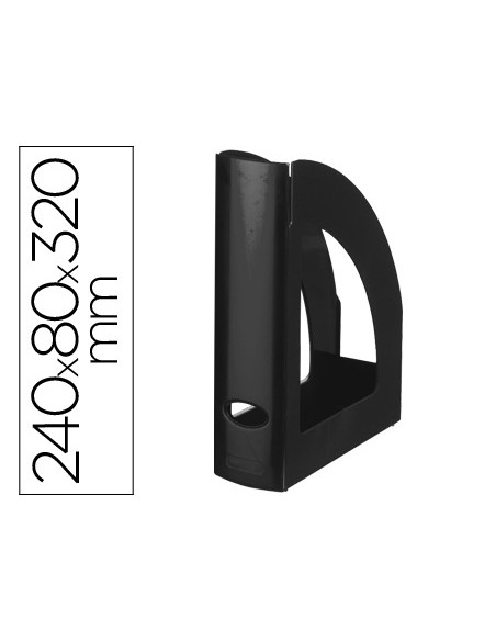 Revistero plastico q connect negro opaco 100 reciclado