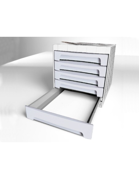 Fichero cajones de sobremesa archivo 2000 305x370x215 mm bandeja organizadora superior 5 cajones gris opaco