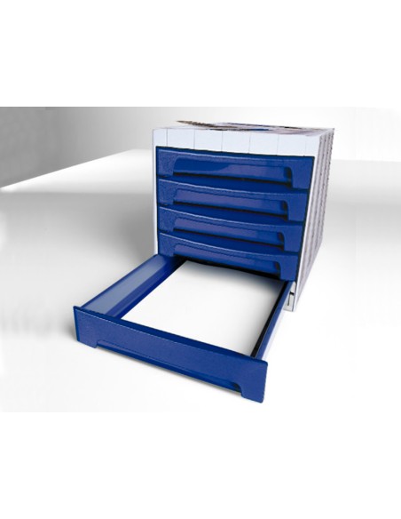 Fichero cajones de sobremesa archivo 2000 305x370x215 mm bandeja organizadora superior 5 cajones azul opaco