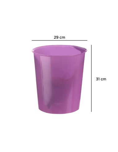 Papelera plastico archivo 2000 violeta translucido 16 litros 290x310 mm