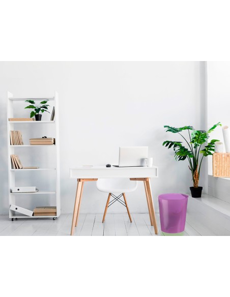 Papelera plastico archivo 2000 violeta translucido 16 litros 290x310 mm