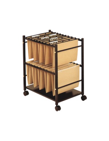 Carrito para carpetas colgantes q connect negro con ruedas para carpetas tamano folio carro fijo