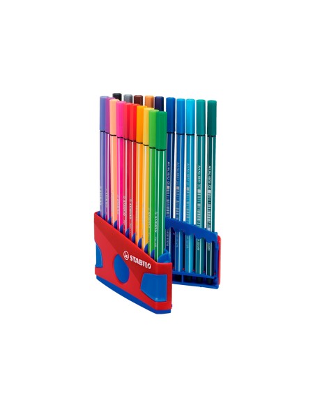 Rotulador stabilo punta de fibra pen 68 color parade estuche de 20 unidades colores surtidos