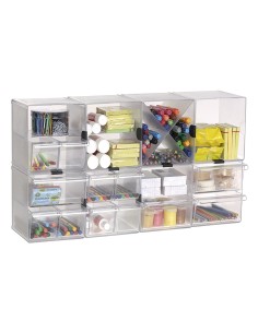 Archicubo archivo 2000 2 cajones organizador modular plastico 190x150x150 mm incluye 2 clips de sujecion