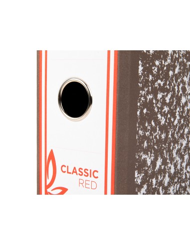 Archivador de palanca liderpapel cuarto apaisado classic red sin rado lomo 80mm gris compresor metalico