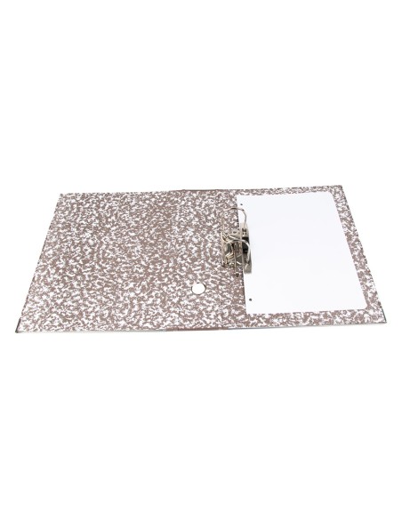 Archivador de palanca liderpapel cuarto apaisado classic red sin rado lomo 80mm gris compresor metalico