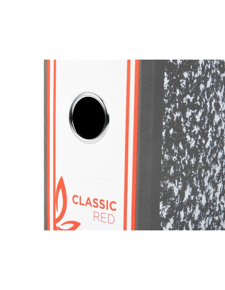 Archivador de palanca liderpapel folio classic red carton entrecolado sin rado lomo 80mm gris compresor metalico