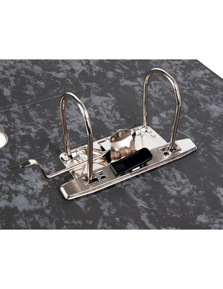 Archivador de palanca liderpapel folio classic blue carton entrecolado sin rado lomo 80mm negro compresor metal