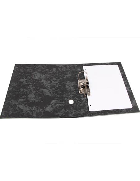 Archivador de palanca liderpapel folio classic blue carton entrecolado sin rado lomo 80mm negro compresor metal