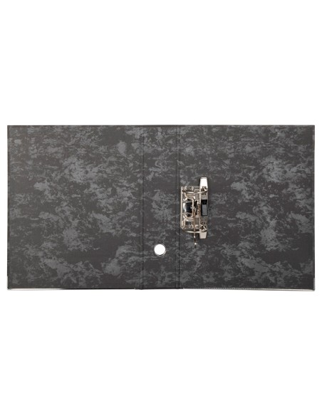 Archivador de palanca liderpapel folio classic blue carton entrecolado sin rado lomo 80mm negro compresor metal